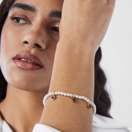 Pearl TOUS New Motif Bracelet with gemstone motifs | TOUS