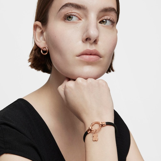 Rose Vermeil Silver and black IP Steel TOUS Hold Bracelet