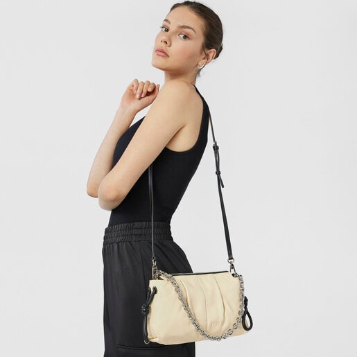 Bandolera mediana de piel beige TOUS Soft