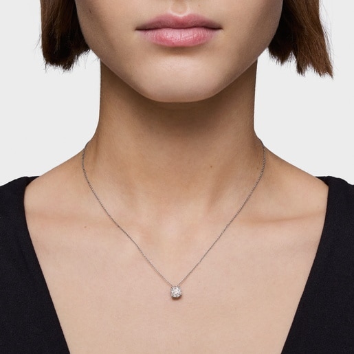 שרשרת קולר מפלטינה בשילוב יהלום מעבדה 1.00 קראט בחיתוך עגול TOUS Essentials LGD