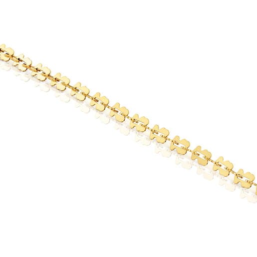 Pulsera cadena de acero en color dorado con motivos oso Carrusel