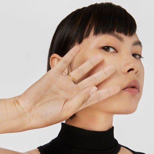 טבעת פתוחה Beach מוורמיל כסף וכסף כהה