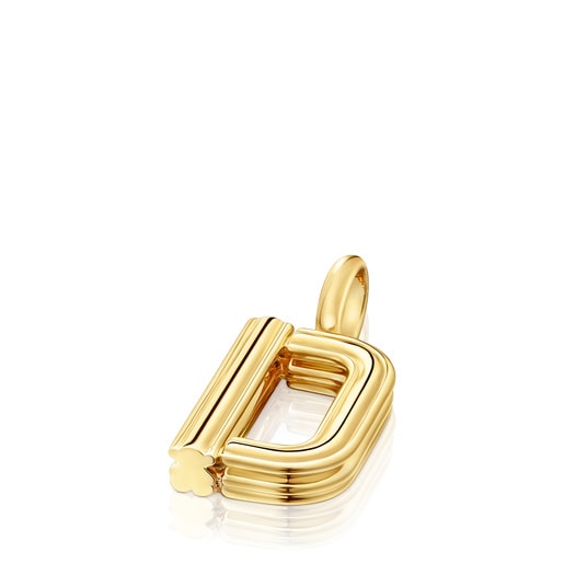 Pendente in argento placcato oro 18 kt lettera D medio TOUS Alphabet