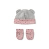 Baby hat and mittens set in Mini pink