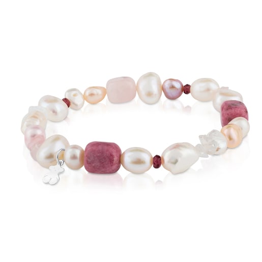 Pulsera de plata con granate, y cuarzo TOUS Pearls | TOUS