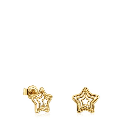 Bickie star Earrings with 18 kt gold plating over silver