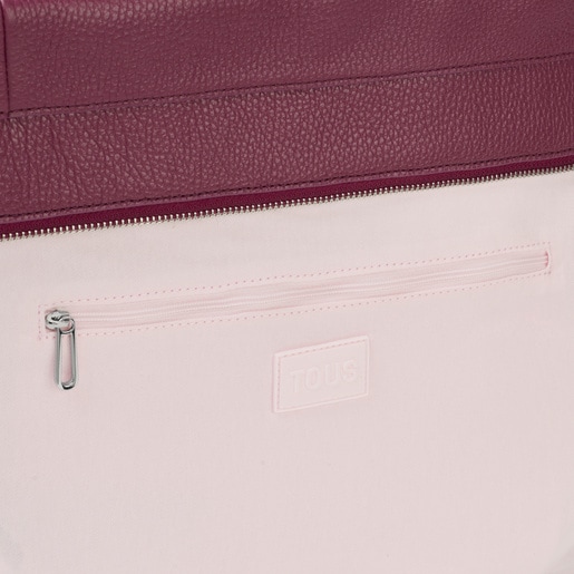 Large burgundy leather Tote bag TOUS Miranda