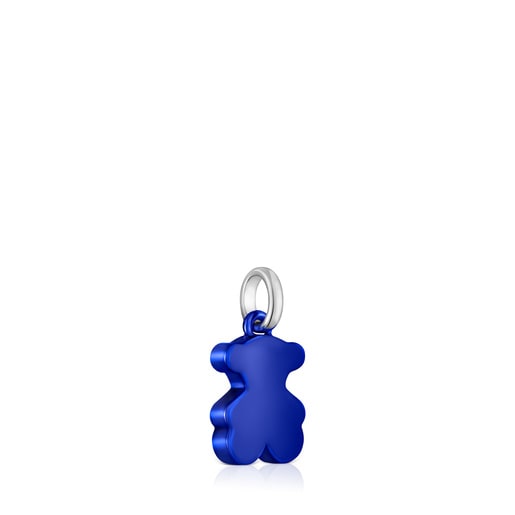 Pendente a orsetto in acciaio blu piccolo Sweet Dolls