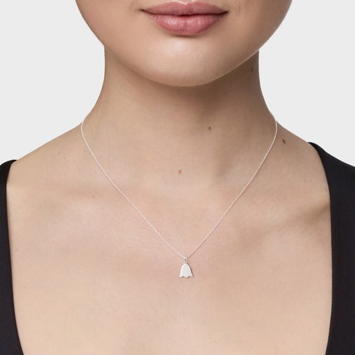 Short silver tulip Necklace TOUS Motifs