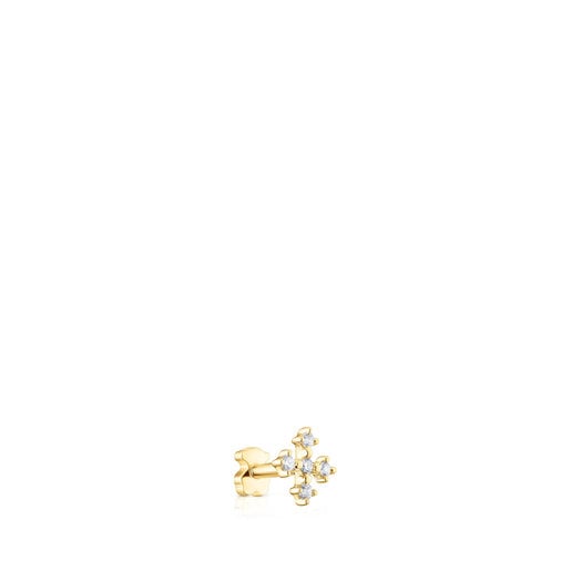 Gold cross Ear piercing with diamonds Les Classiques | TOUS