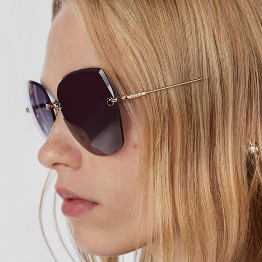 Gafas de sol Metal Bear doradas transparentes