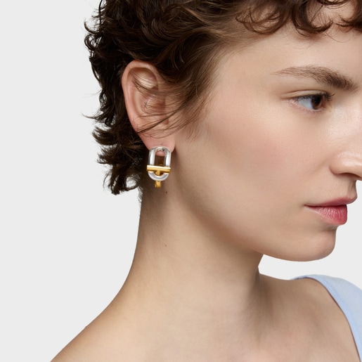 ツートーンのフープピアス TOUS Manifesto