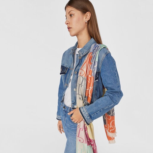 Foulard Tous Spinel de jacquard beige multi