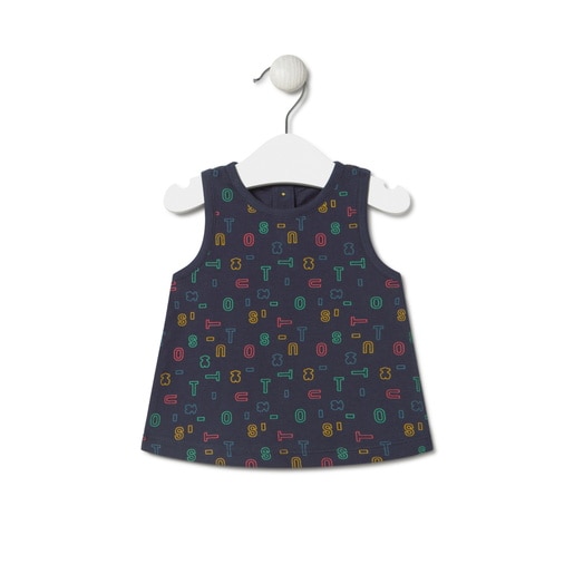 T-shirt with multicoloured TOUS letters in Casual navy blue