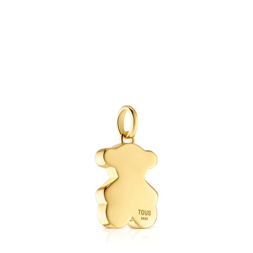 Colgante pequeño oso con baño de oro 18 kt sobre plata 16 mm Sweet Dolls