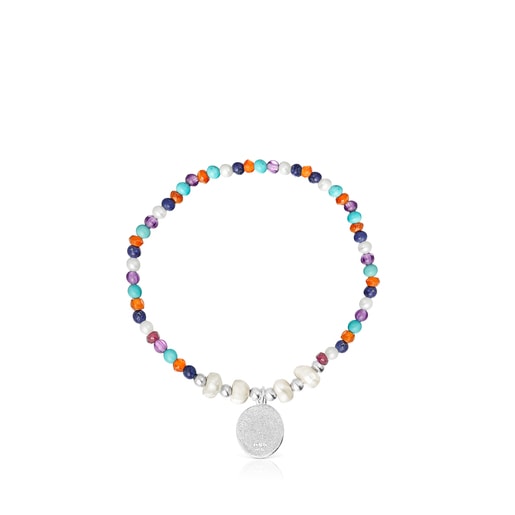 Bracciale cammeo in argento con perle e gemme Colore Ocean