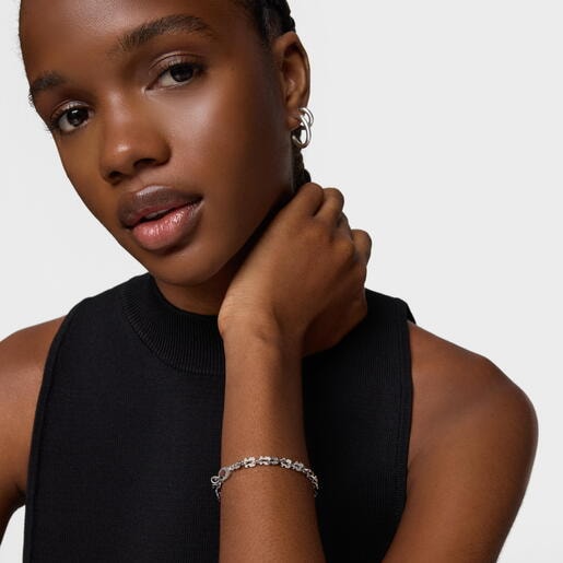 Pulsera cadena de acero con motivos oso Carrusel