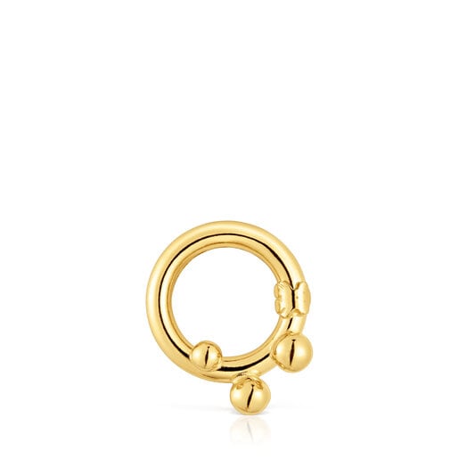 טבעת Hold קטנה עם ציפוי זהב 18 קראט על כסף ועיטורים