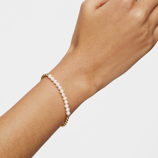 Silver Vermeil Gloss Bracelet with Pearls