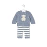 Newborn baby set in Tricot blue