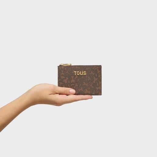 Monedero tarjetero marrón Kaos Mini Lines