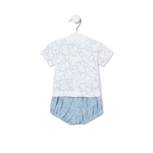 Conjunto de bebé Line Bear azul