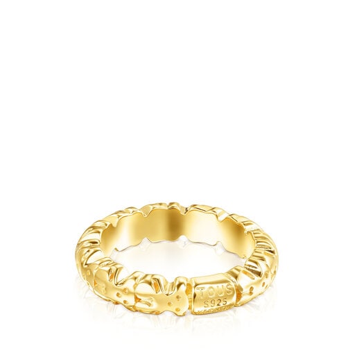 Anillo Straight XL con baño de oro 18 kt sobre plata