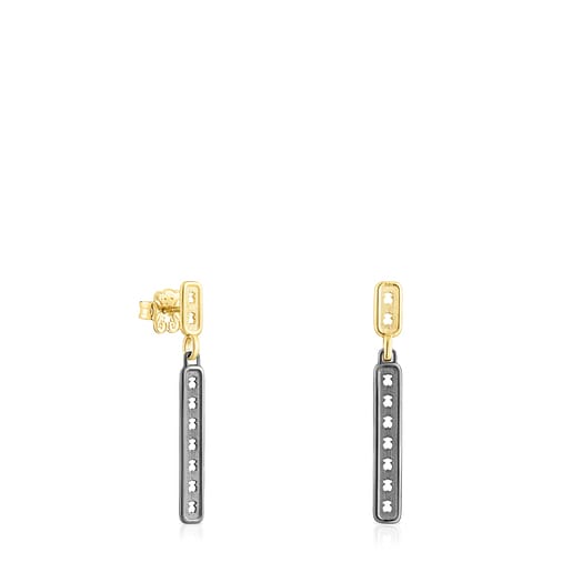 Two-tone TOUS Bear Row earrings with bear silhouettes