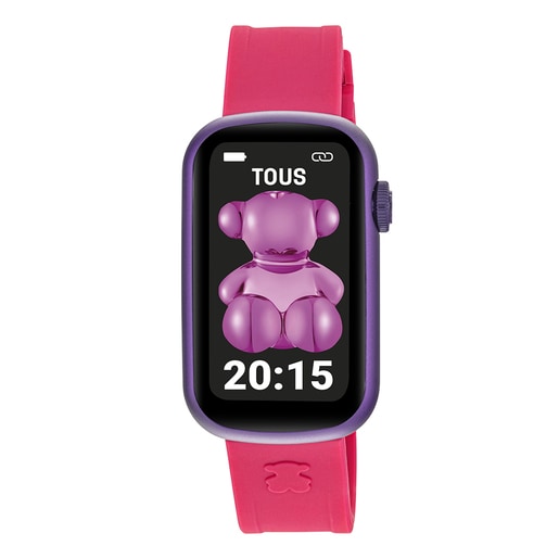 Reloj smartwatch con correa de nylon y correa de silicona fucsia T-Band
