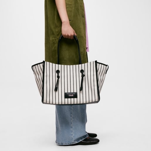 Shopper grande de jacquard negro TOUS Summer Holidays