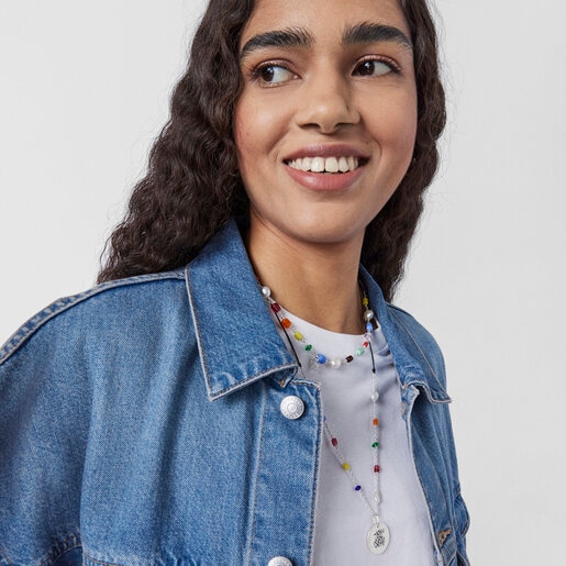 ネックレス  Oceaan Camafeo  くま  90cm調整可能　シルバー925　ガラス　