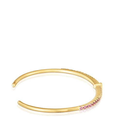 18kt gold-plated silver Bangle with gemstones TOUS Straight