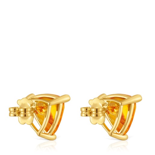 Boucles d’oreilles en argent plaqué or 18 ct et citrine créée en laboratoire TOUS Color Lab