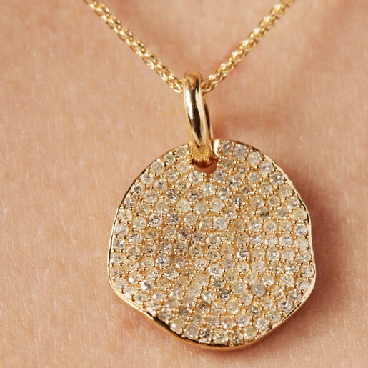 Большая золотая подвеска Nenufar с бриллиантами