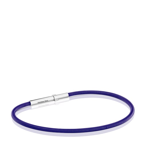 Mesh Tube lilac IP steel Bracelet 17 cm