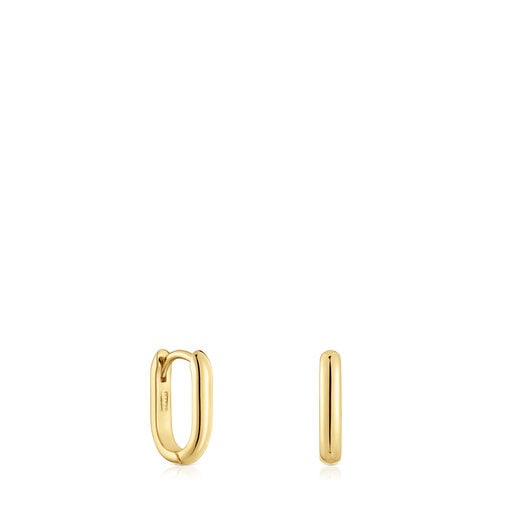 Short 12 mm Hoop earrings with 18kt gold plating over silver TOUS Basics