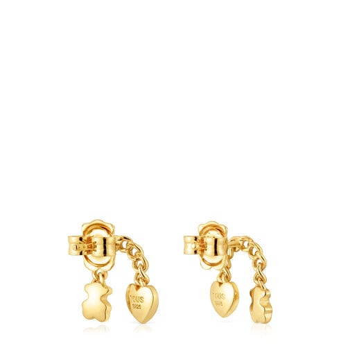 Short 18kt gold plating over silver Earrings with motifs Bold Motif