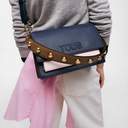 Medium blue and pink Crossbody bag Audree Saffiano