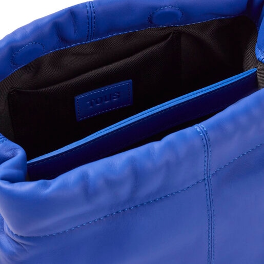 Kožená Crossbody kabelka TOUS Dolsa elektricky modré barvy