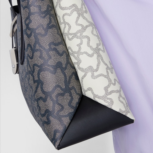 Large black and white Kaos Icon Shopping bag