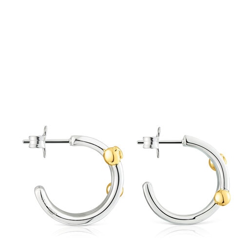 Silver and silver vermeil St. Tropez Triple hoop earrings