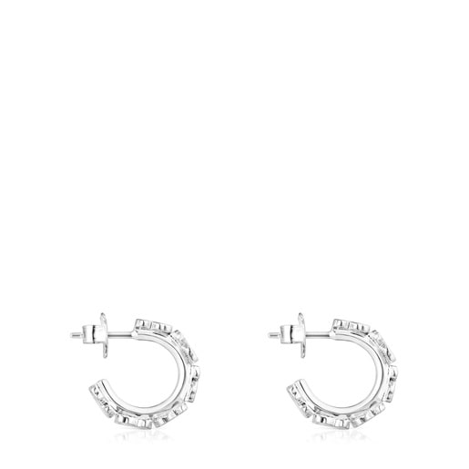 Silver Straight hoop Earrings