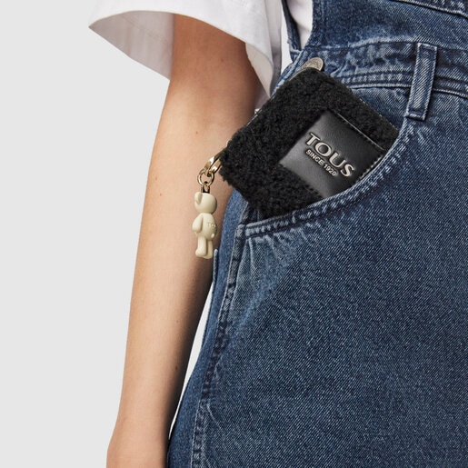 Черный кошелек для мелочи Amaya Warm среднего размера