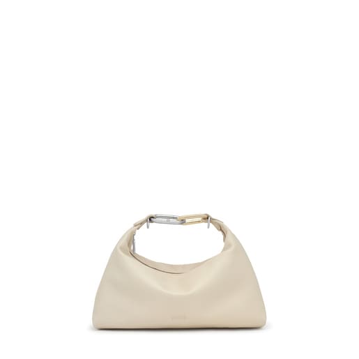 תיק צד מיני TOUS Hold בצבע בז'