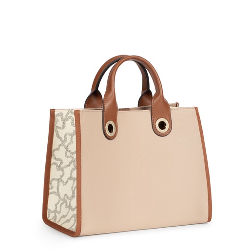 Mittelgroße Shopping-Tasche Amaya Kaos Icon in Braun und Beige