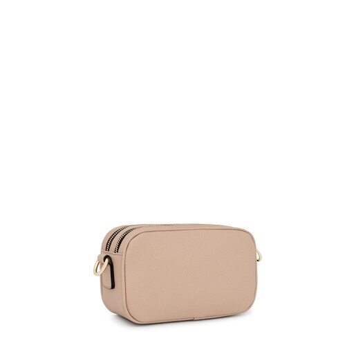 תיק צד בסגנון כתבים TOUS La Rue בצבע אפור-חום