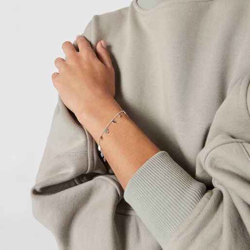 Серебряный браслет с листьями Fragile Nature