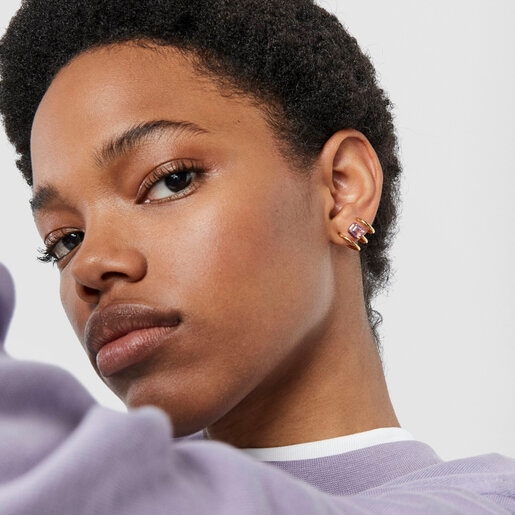 TOUS Vibrant Colors Earcuff with amethyst and colored enamel