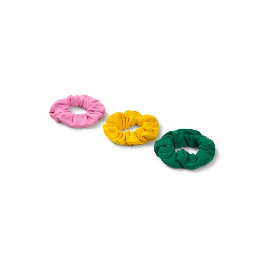 Conjunto de 3 laços de cabelo Logótipo multicolor