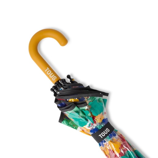 Medium-sized transparent umbrella with multicoloured bears